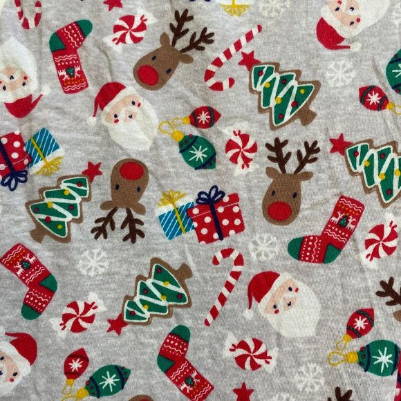 CHRISTMAS woman's size large L santa deer one piece holiday morning pajamas pjs - Picture 9 of 12